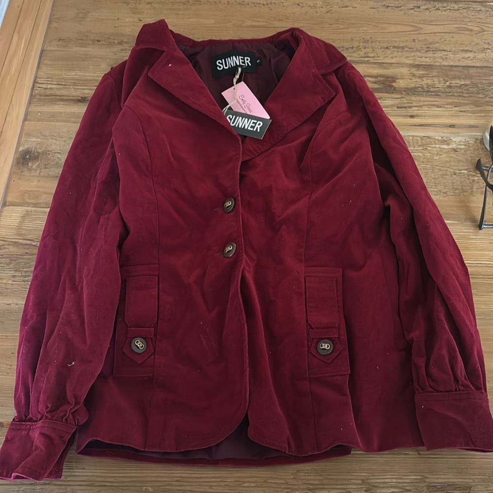 Adorable red Elaulette Fitted Jacket, from Vintage Boutique